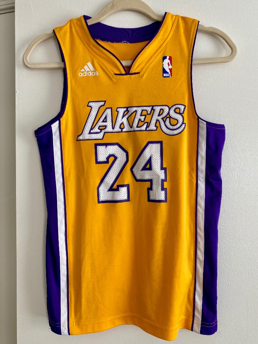 Adidas LA Lakers Kobe Bryant #24 Jersey Boys Youth 12 Gold Purple NBA
